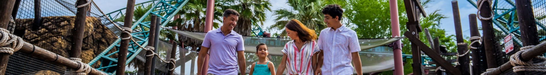 Family enjoying a worry free day thanks to Busch Gardens Weather-or-not Assurance Policy.