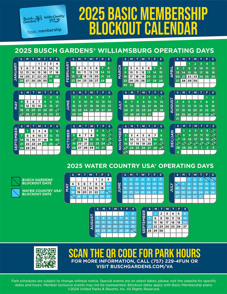Busch Gardens Williamsburg Blockout Schedule