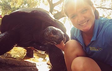 Kayla and Bubba the Tortoise