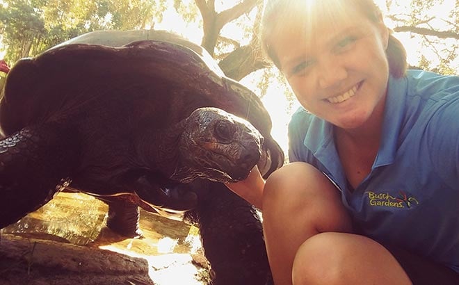 Kayla and Bubba the Tortoise