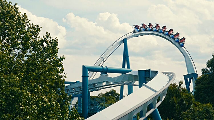 Alpengeist inverted roller coaster at Busch Gardens Williamsburg