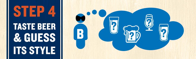 Sip & Spin Beer Game: Blindfolded opponent tastes beer and guesses its style