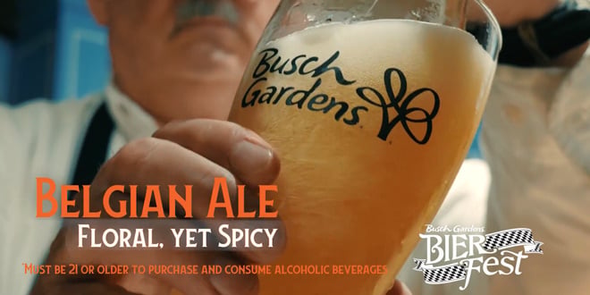 Belgian Ale being poured at Busch Gardens Bier Fest