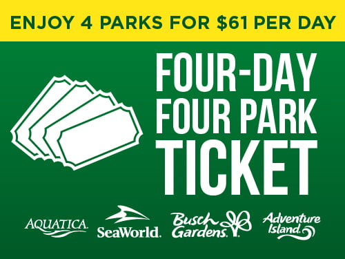 Enjoy 4 parks for $61 per day