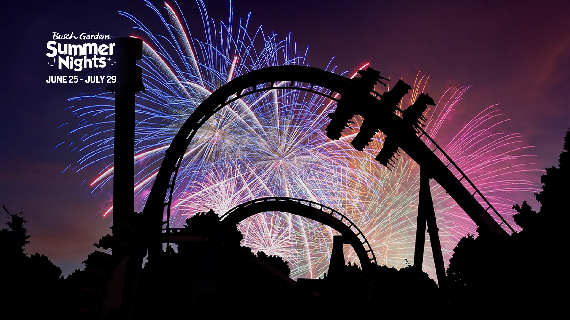 Summer Nights Fireworks Conferencing Background Preview