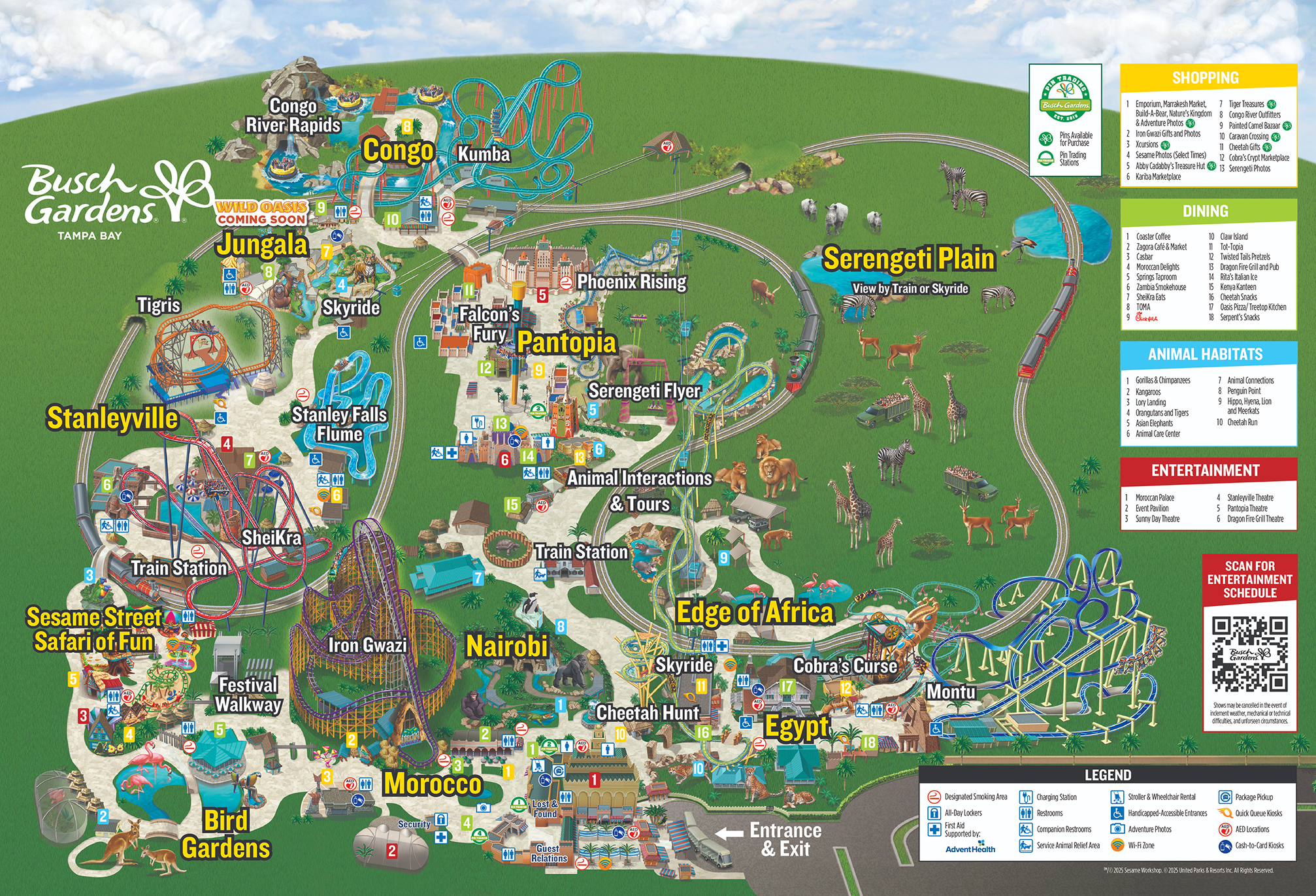 Map of Busch Gardens Tampa Bay
